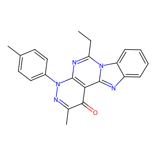 6-ethyl-2-methyl-4-(4-methylphenyl)pyridazino[3',4':4,5]pyrimido[1,6-a]benzimidazol-1(4H)-one structure