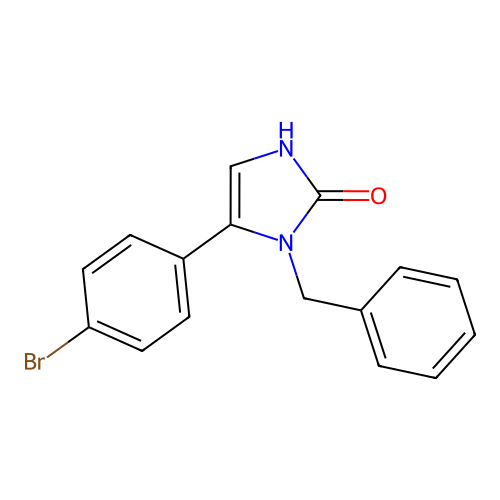 2H-Imidazol-2-one, 5-(4-bromophenyl)-1,3-dihydro-1-(phenylmethyl)- structure