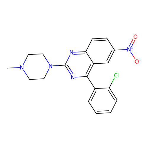 Quinazoline, 4-(2-chlorophenyl)-2-(4-methyl-1-piperazinyl)-6-nitro- structure