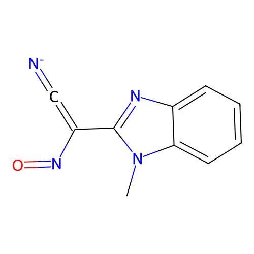 2-[cyano(oxidoimino)methyl]-1-methyl-1H-benzimidazole structure