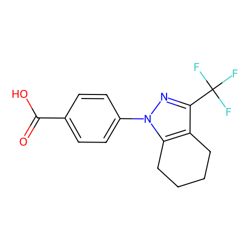 4-(3-(trifluoromethyl)-4,5,6,7-tetrahydro-1H-indazol-1-yl)benzoic acid structure