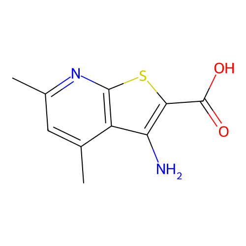 3-Amino-4,6-dimethylthieno(2,3-b)pyridine-2-carboxylic acid structure
