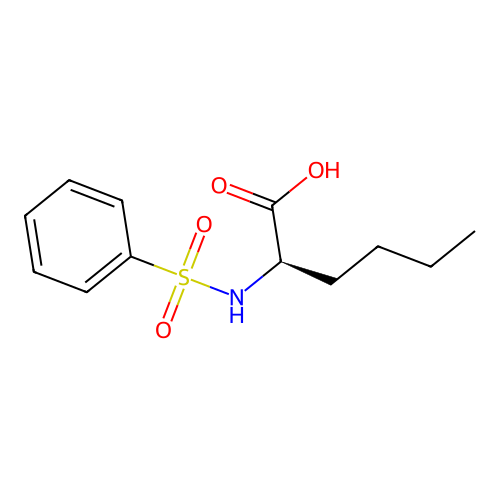 (2R)-2-(benzenesulfonamido)hexanoic acid structure