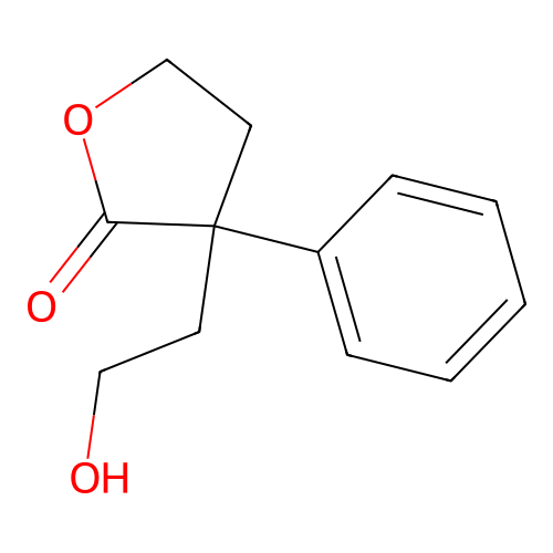 2(3H)-Furanone, dihydro-3-(2-hydroxyethyl)-3-phenyl- structure
