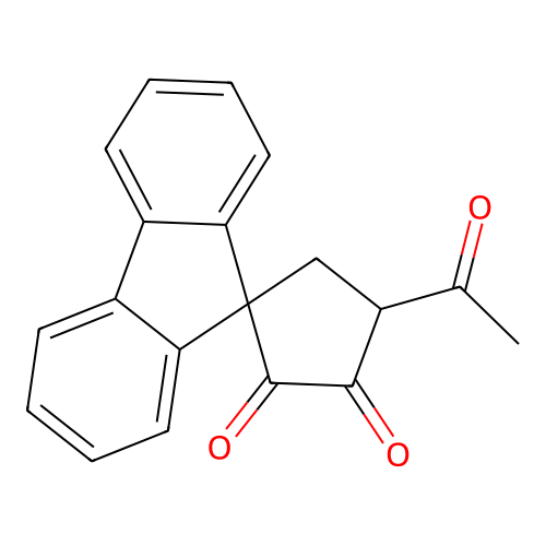 Spiro[cyclopentane-1,9'-[9H]fluorene]-2,3-dione, 4-acetyl- structure