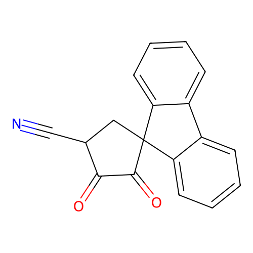 Spiro[cyclopentane-1,9'-[9H]fluorene]-3-carbonitrile, 4,5-dioxo- structure