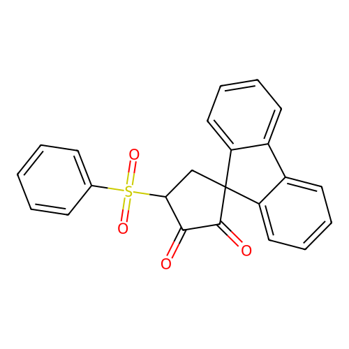 4-(phenylsulfonyl)spiro(cyclopentane-1,9'-(9H)fluorene)-2,3-dione structure