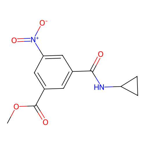 N-cyclopropyl-3-methoxycarbonyl-5-nitrobenzamide structure