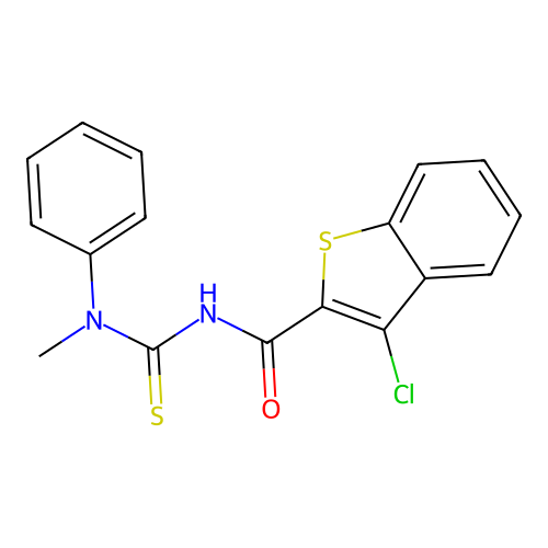 3-chloro-N-[methyl(phenyl)carbamothioyl]-1-benzothiophene-2-carboxamide structure
