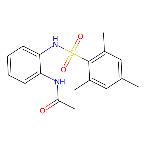N-[2-[(2,4,6-trimethylphenyl)sulfonylamino]phenyl]acetamide structure