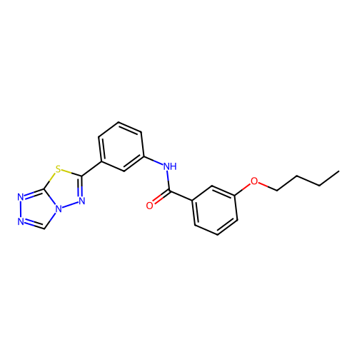 3-butoxy-N-(3-[1,2,4]triazolo[3,4-b][1,3,4]thiadiazol-6-ylphenyl)benzamide structure