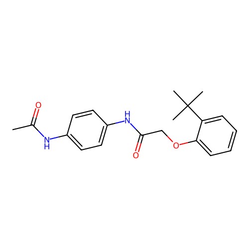 N-[4-(acetylamino)phenyl]-2-(2-tert-butylphenoxy)acetamide structure