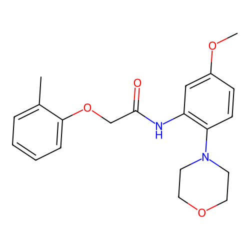 N-(5-methoxy-2-morpholin-4-ylphenyl)-2-(2-methylphenoxy)acetamide structure