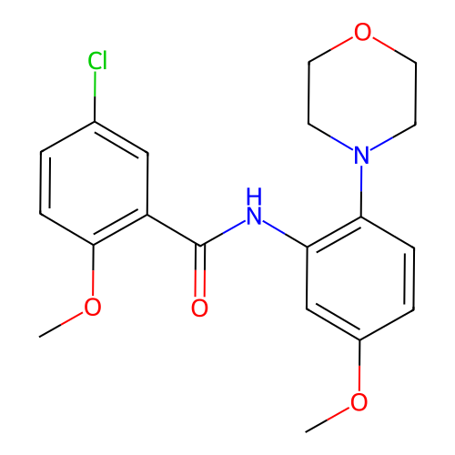 5-chloro-2-methoxy-N-(5-methoxy-2-morpholin-4-ylphenyl)benzamide structure