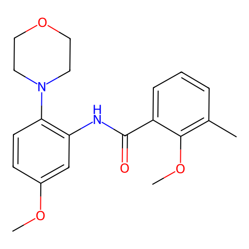 2-methoxy-N-(5-methoxy-2-morpholin-4-ylphenyl)-3-methylbenzamide structure