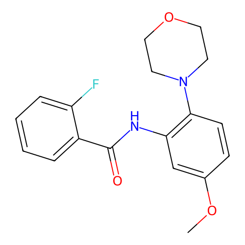 2-fluoro-N-(5-methoxy-2-morpholin-4-ylphenyl)benzamide structure