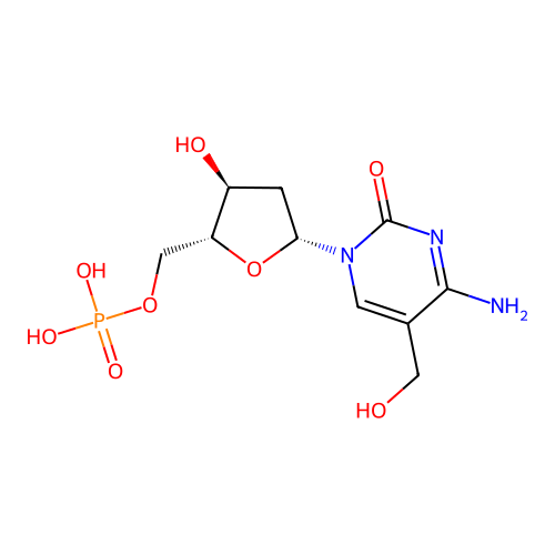 2'-Deoxy-5-(hydroxymethyl)-5'-cytidylic acid structure
