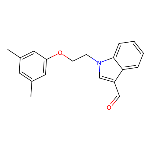 1-[2-(3,5-dimethylphenoxy)ethyl]-1H-indole-3-carbaldehyde structure