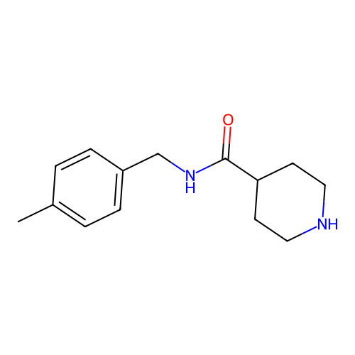 N-(4-methylbenzyl)piperidine-4-carboxamide structure