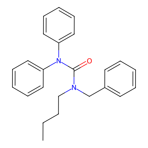 Urea, N-butyl-N',N'-diphenyl-N-(phenylmethyl)- structure