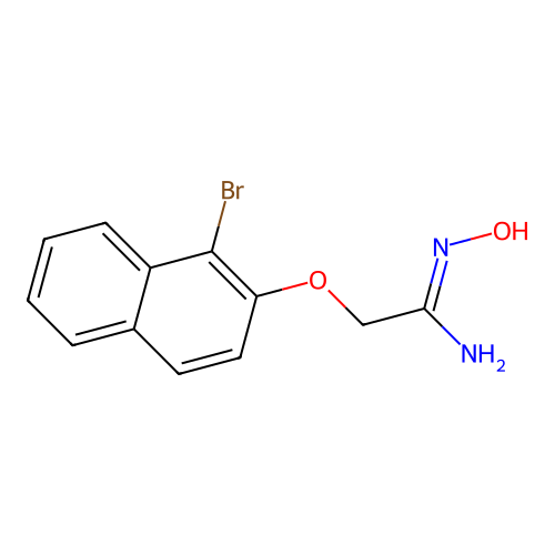 2-[(1-bromonaphthalen-2-yl)oxy]-N'-hydroxyethanimidamide structure