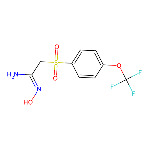 N'-hydroxy-2-{[4-(trifluoromethoxy)phenyl]sulfonyl}ethanimidamide structure