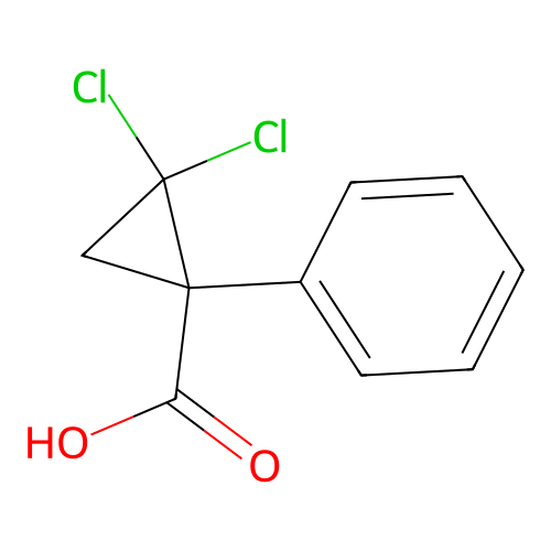 2,2-Dichloro-1-phenylcyclopropane-1-carboxylic acid structure