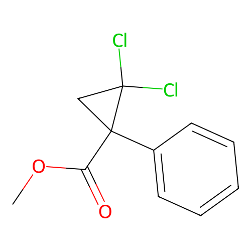 Methyl 2,2-dichloro-1-phenylcyclopropanecarboxylate structure