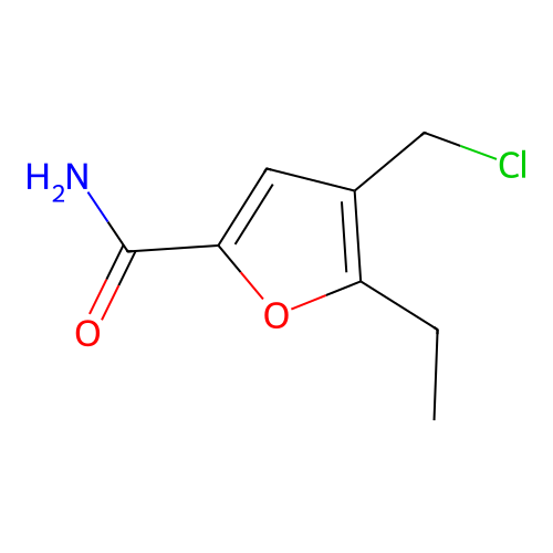4-(Chloromethyl)-5-ethyl-2-furamide structure