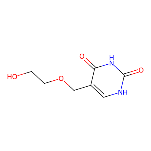 2,4(1H,3H)-Pyrimidinedione, 5-[(2-hydroxyethoxy)methyl]- structure