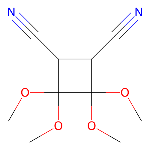 3,3,4,4-Tetramethoxycyclobutane-1,2-dicarbonitrile structure
