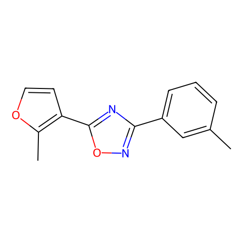 5-(2-Methylfuran-3-yl)-3-(3-methylphenyl)-1,2,4-oxadiazole structure