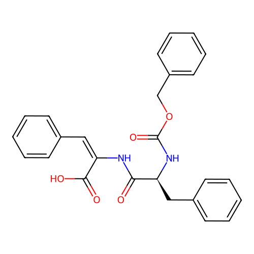 Benzyloxycarbonyl-phenylalanyl-dehydrophenylalanine structure