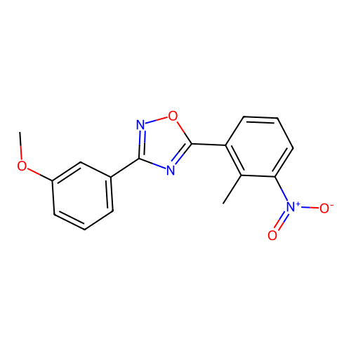 3-(3-Methoxyphenyl)-5-(2-methyl-3-nitrophenyl)-1,2,4-oxadiazole structure