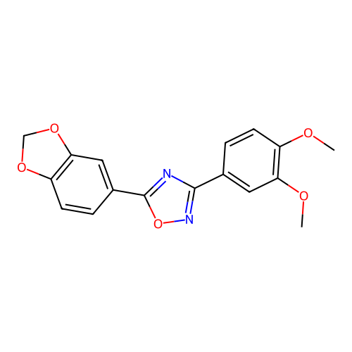 5-(1,3-Benzodioxol-5-yl)-3-(3,4-dimethoxyphenyl)-1,2,4-oxadiazole structure