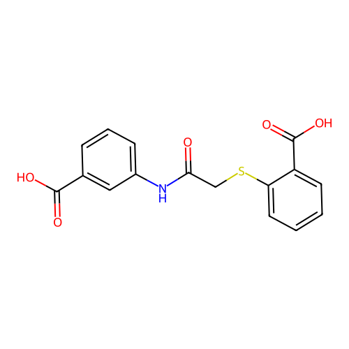 2-{[N-(3-carboxyphenyl)carbamoyl]methylthio}benzoic acid structure