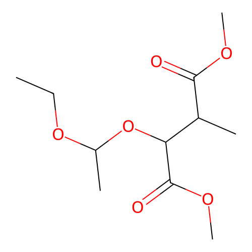 Butanedioic acid, 2-(1-ethoxyethoxy)-3-methyl-, dimethyl ester structure