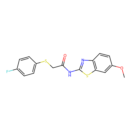 2-((4-fluorophenyl)thio)-N-(6-methoxybenzo[d]thiazol-2-yl)acetamide structure