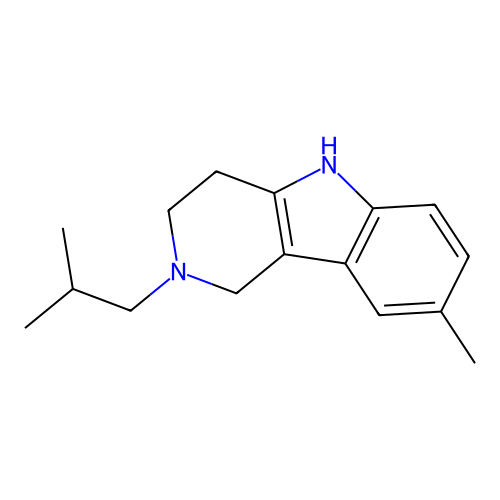 1H-Pyrido[4,3-b]indole, 2,3,4,5-tetrahydro-8-methyl-2-(2-methylpropyl)- structure