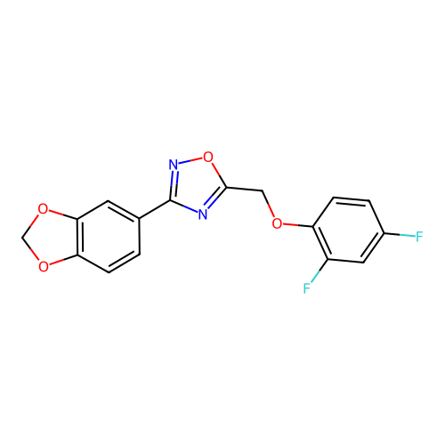 3-(1,3-Benzodioxol-5-yl)-5-[(2,4-difluorophenoxy)methyl]-1,2,4-oxadiazole structure