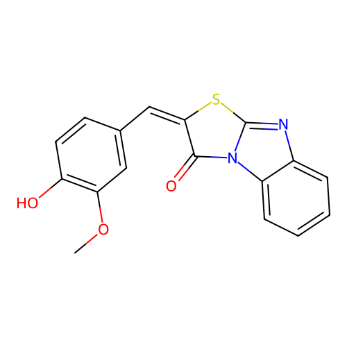 Thiazolo(3,2-a)benzimidazol-3(2H)-one, 2-((4-hydroxy-3-methoxyphenyl)methylene)- structure