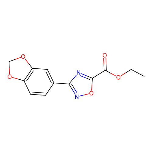 Ethyl 3-(1,3-benzodioxol-5-yl)-1,2,4-oxadiazole-5-carboxylate structure