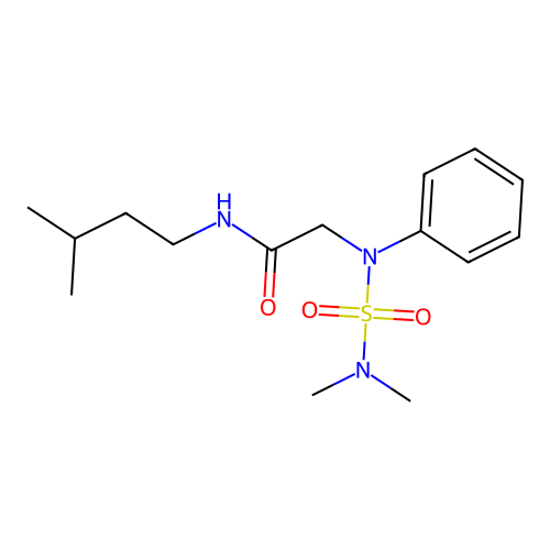 2-[N-(dimethylsulfamoyl)anilino]-N-(3-methylbutyl)acetamide structure