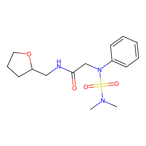 2-[N-(dimethylsulfamoyl)anilino]-N-(oxolan-2-ylmethyl)acetamide structure