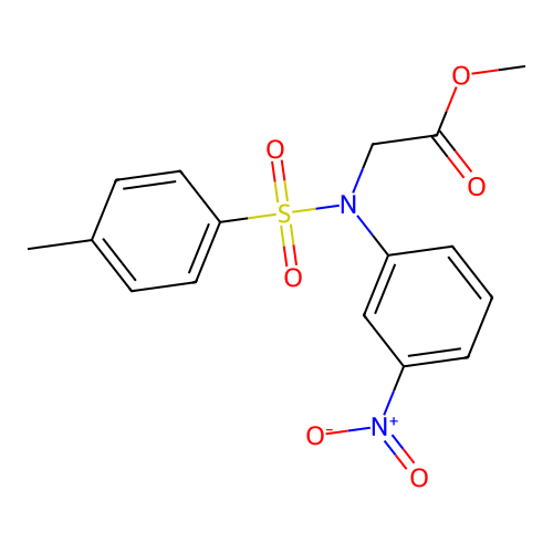 Methyl N-[(4-methylphenyl)sulfonyl]-N-(3-nitrophenyl)glycinate structure