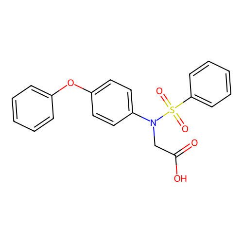 N-(4-phenoxyphenyl)-N-(phenylsulfonyl)glycine structure