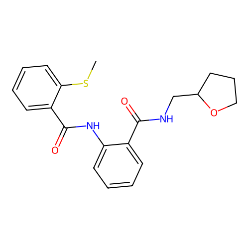 2-[(2-methylsulfanylbenzoyl)amino]-N-(oxolan-2-ylmethyl)benzamide structure