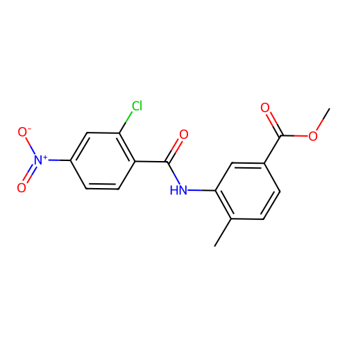 Methyl 3-[(2-chloro-4-nitrobenzoyl)amino]-4-methylbenzoate structure