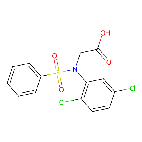 N-(2,5-dichlorophenyl)-N-(phenylsulfonyl)glycine structure