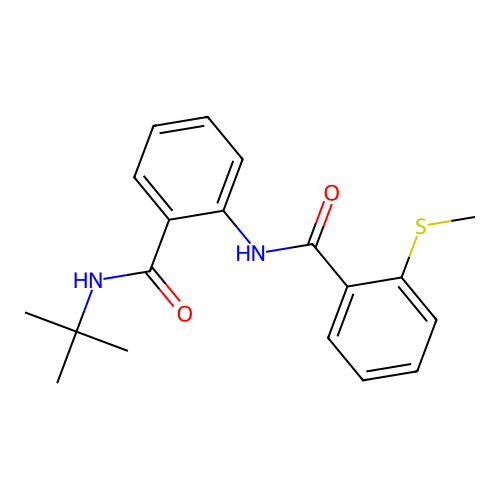 N-tert-butyl-2-[(2-methylsulfanylbenzoyl)amino]benzamide structure